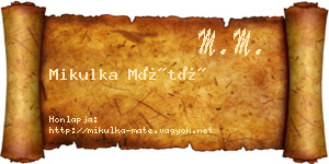 Mikulka Máté névjegykártya